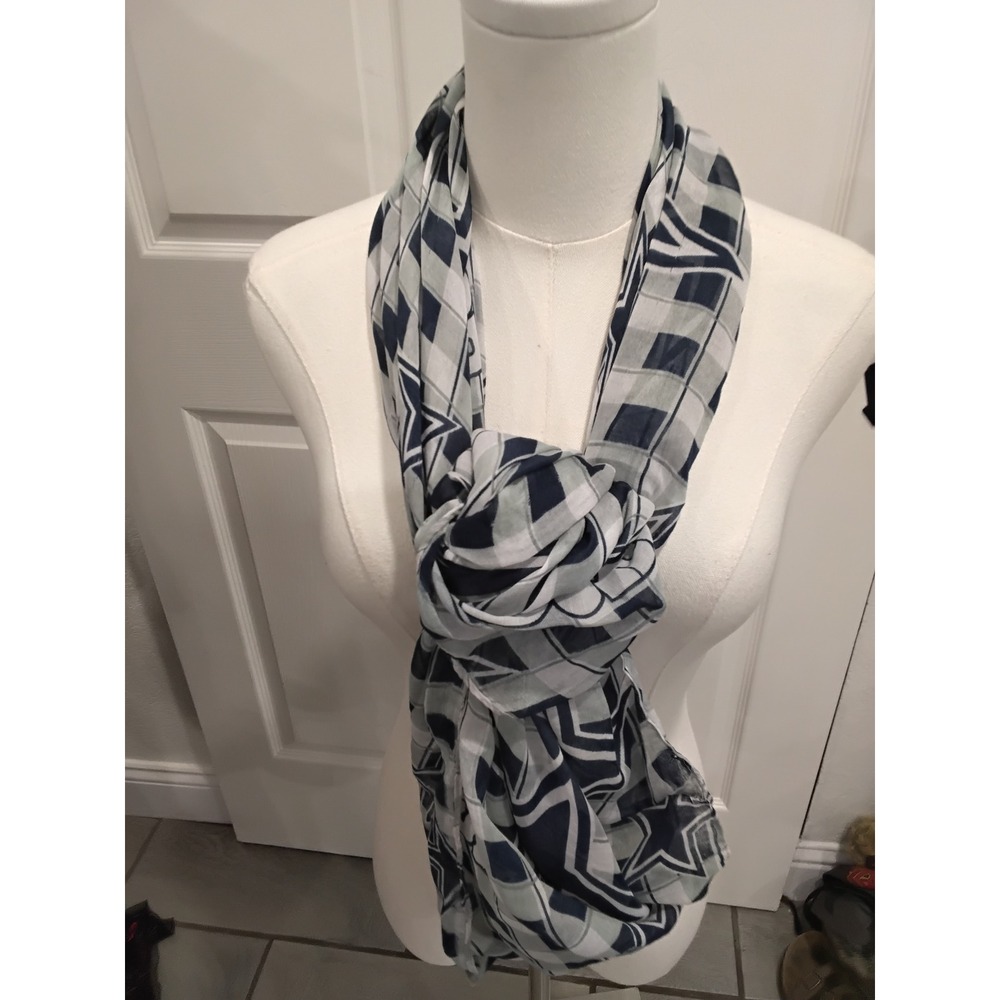 Dallas Cowboys NFL Infinity Scarf Navy Blue Gingham Star Logo Little Earth